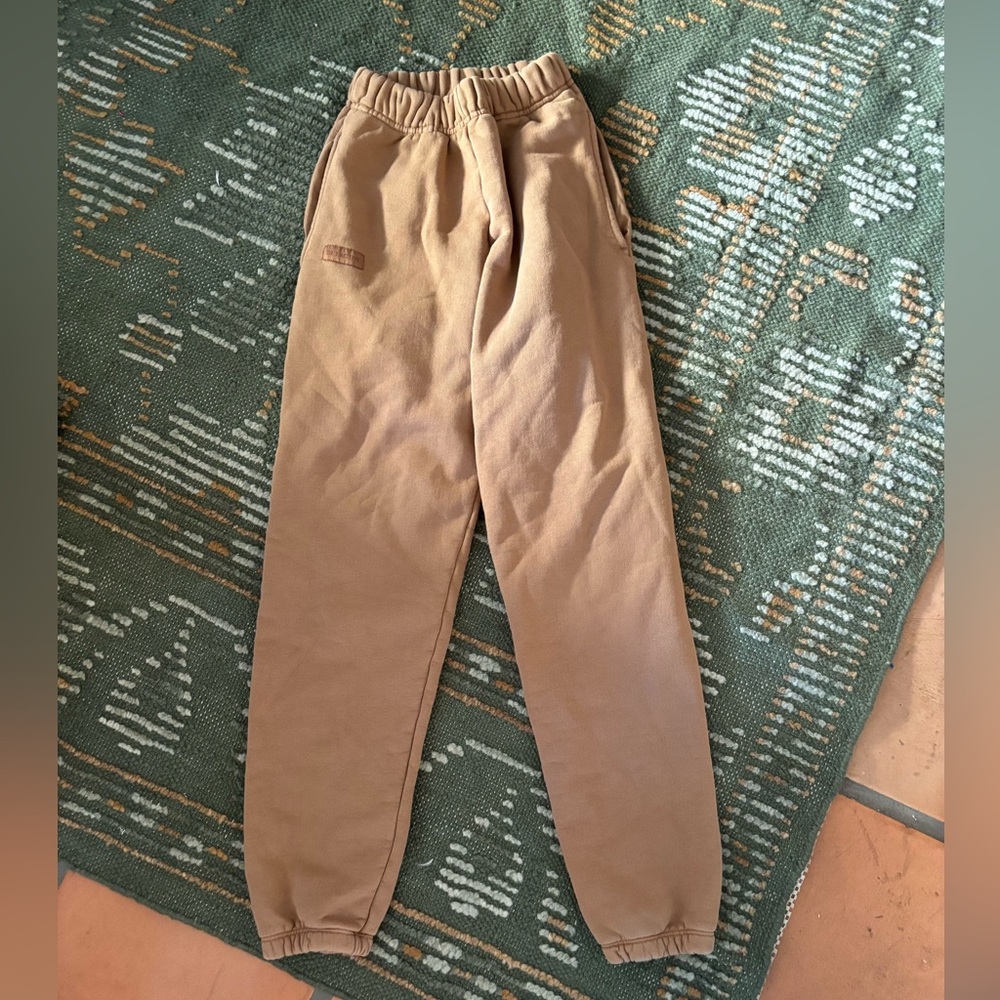 SET Active 100% cotton ultra thick and cozy Taupe Joggers size XS